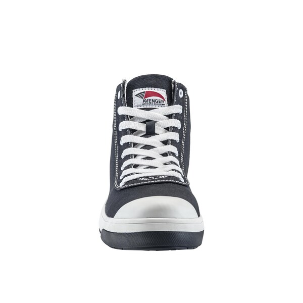 Avenger Safety Footwear Women's Aluminum Toe High-Top Athletic Work Shoe, Black, White, 7.5, Medium, A350 - A350-7.5M