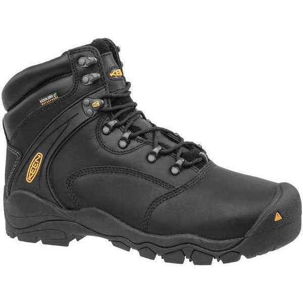 Keen Men's 6-Inch Work Boot, 11 EE, Steel Toe, 6 in H, Black, 1011357 - 1011357