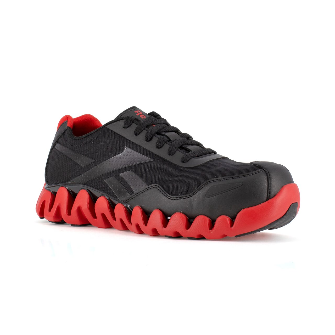 Reebok Men's Composite Toe Athletic Shoe, Black/Red, 9 1/2, M, RB3016 - RB3016
