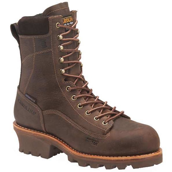 Carolina Shoe CA7521, Men's 8 in Composite Toe Logger Boot, Brown, 7, E, CA7521 - CA7521
