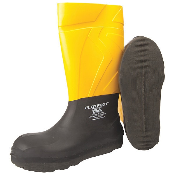 Isa Overshoes, Composite Toe, Rubber, 7 1/2 in Height, Slip On Closure, Slip Resistant Sole, Black, XL - SZLF100XL