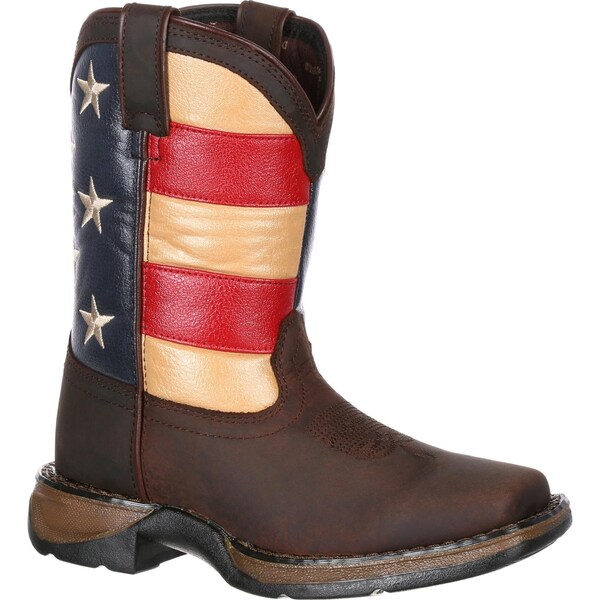 Durango Kids Western Boot, 7 M, Leather, 8 in H, Brown - DBT0160