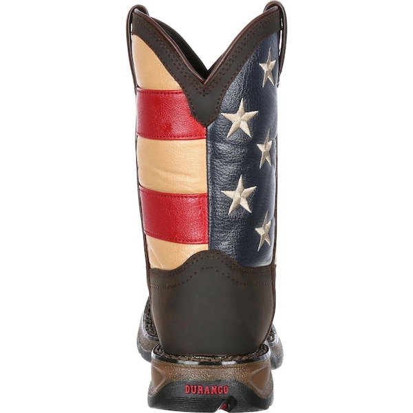 Durango Kids Western Boot, 7 M, Leather, 8 in H, Brown - DBT0160
