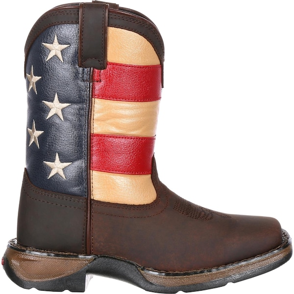 Durango Kids Western Boot, 7 M, Leather, 8 in H, Brown - DBT0160