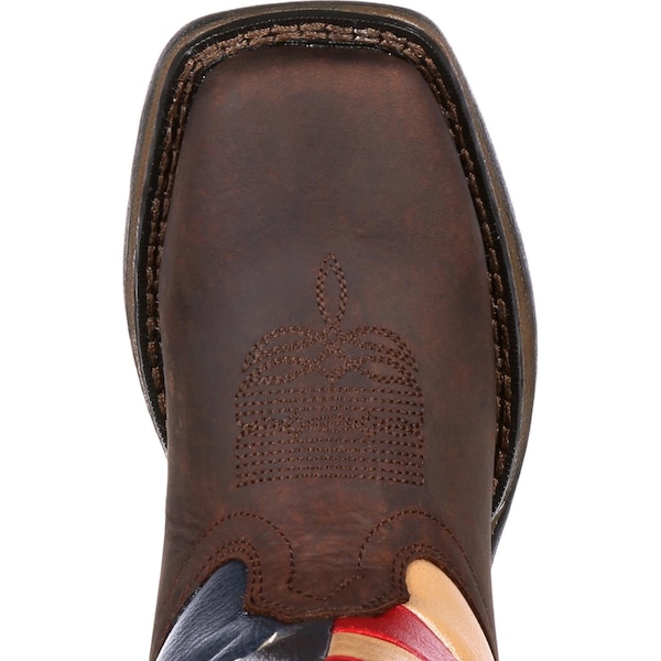 Durango Kids Western Boot, 7 M, Leather, 8 in H, Brown - DBT0160