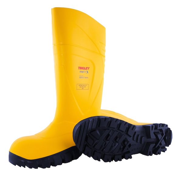 Tingley Men's Tall Rubber Boots, 7 Steel Toe, 15" H, Yellow, 77253 - 77253