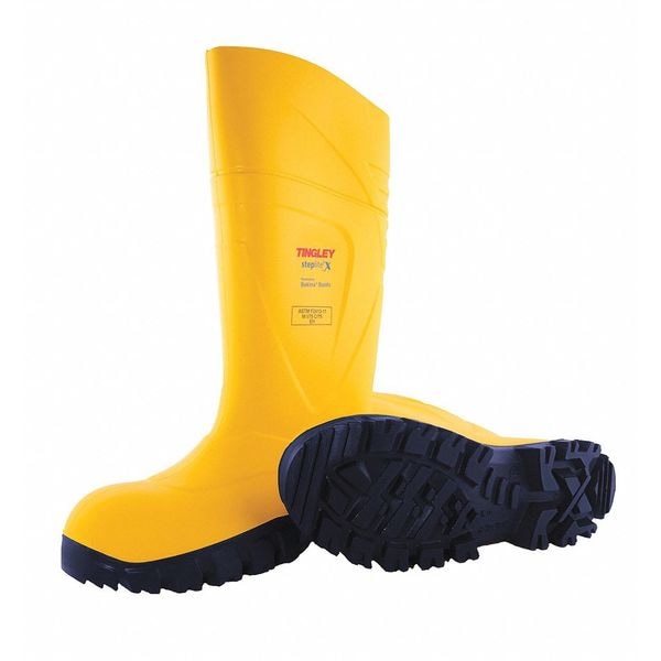 Tingley Men's Tall Rubber Boots, 7 Steel Toe, 15" H, Yellow, 77253 - 77253