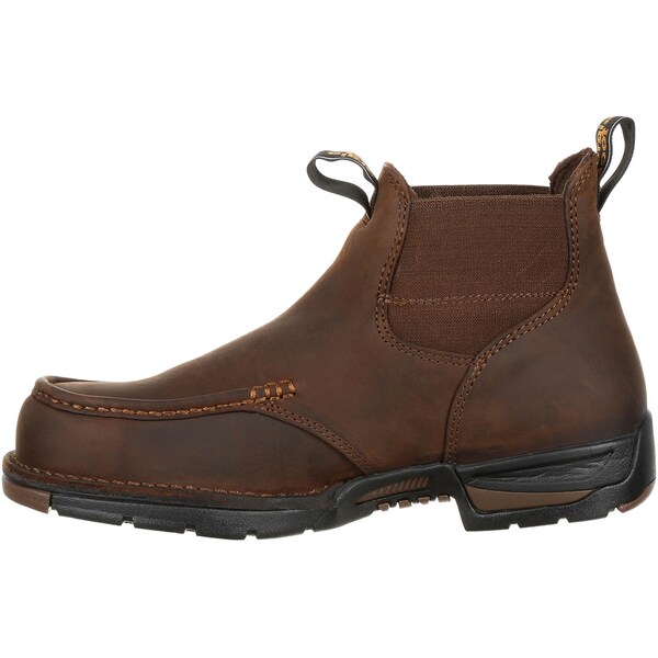 Georgia Boot Athens, Men's Chelsea Waterproof Work Boot, 10 M, Leather, 5 in Height, Dark Brown - GB00156