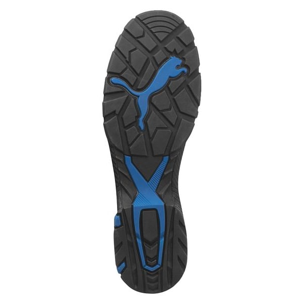 Puma Safety Shoes Men's Athletic Shoe, Aluminum Toe, Leather Upper, Carbon Rubber Outsole, Lace Up, Black/Blue, 10 EE - 642755