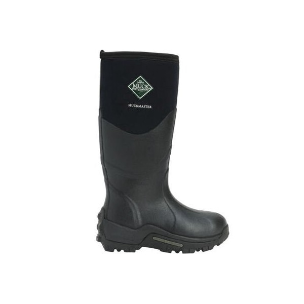 Muck Boot Co Men's MuckMaster Tall Rubber Boot, Plain Toe, 17 in Height, Black, 5 - MMH-500A-BL-050