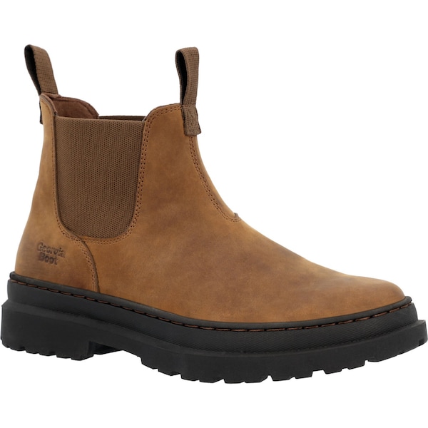Georgia Men's Pull On Boot, 9.5 W, Leather, 5 in H, Brown - GB00706
