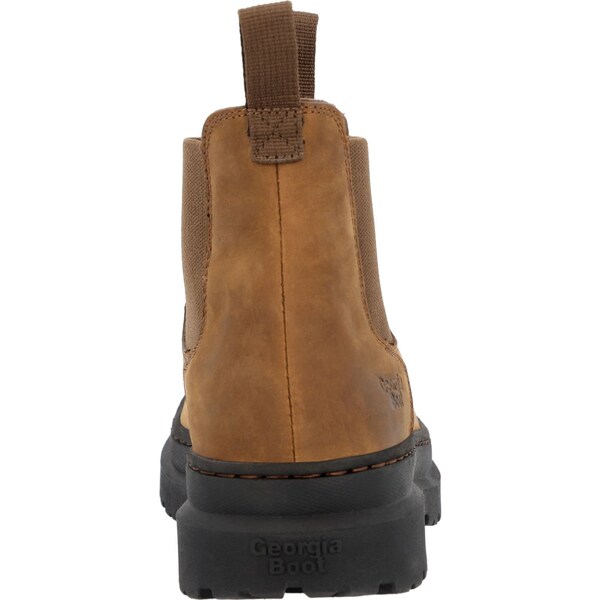 Georgia Men's Pull On Boot, 9.5 W, Leather, 5 in H, Brown - GB00706