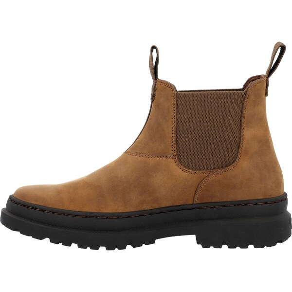 Georgia Men's Pull On Boot, 9.5 W, Leather, 5 in H, Brown - GB00706