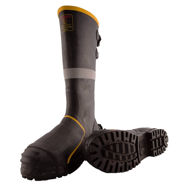 Tingley Men's Tall Rubber Boot w/Met Guard, 12 Steel Toe, 16" H, Black, MB816B - MB816B