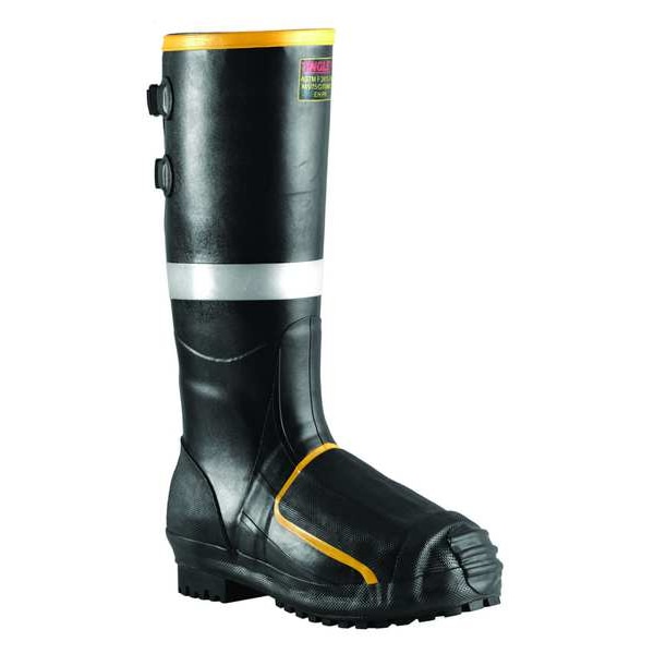 Tingley Men's Tall Rubber Boot w/Met Guard, 12 Steel Toe, 16" H, Black, MB816B - MB816B