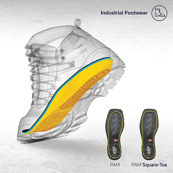 Megacomfort Anti-Fatigue Molded Insole, 11-1/2" L, PR - PAMSQ-M89/W1011
