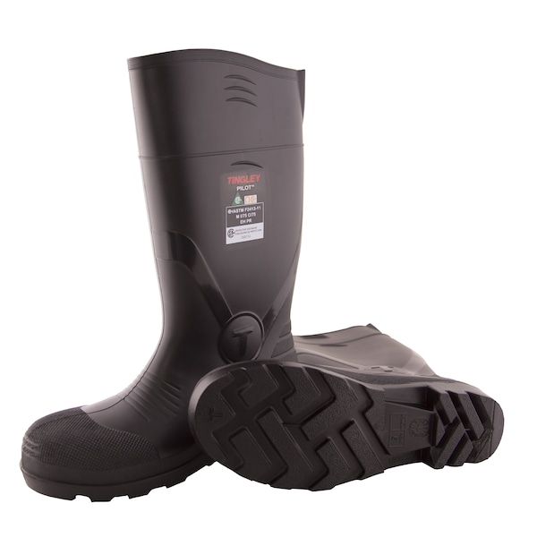 Tingley Unisex Tall Rubber Boots, M11/W13 Steel Toe, Black, 31341 - 31341