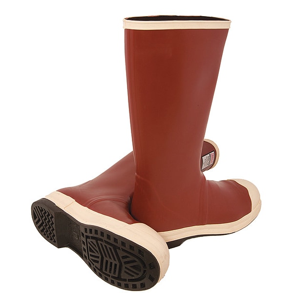 Tingley Men's Tall Rubber Boots, 8 Steel Toe, 16" H, Brick Red, MB921B - MB921B