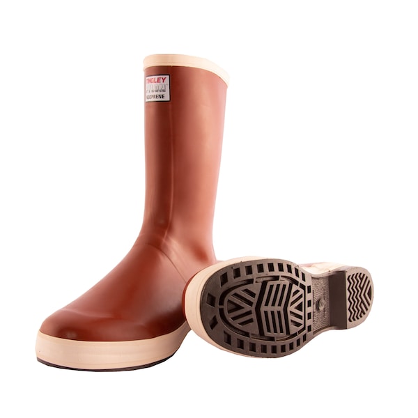 Tingley Men's Tall Rubber Boots, 8 Steel Toe, 16" H, Brick Red, MB921B - MB921B