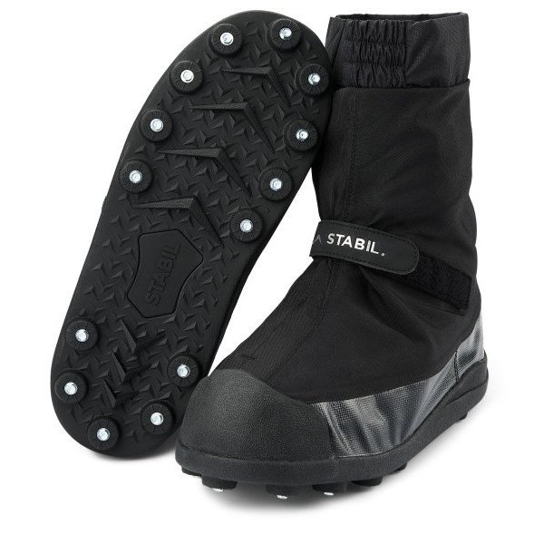 Stabilicers Overshoe, Plastic Toe, 7 in Height, Cleated Sole, Black, Yellow, L - 200415
