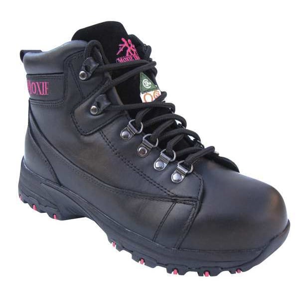 Moxie Trades 50121, Women's 6 in Aluminum Toe 6-Inch Work Boot, Black, 7 1/2, D, 50121 - 50121