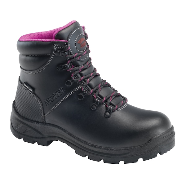 Avenger Safety Footwear Women's Soft Toe MID Work Boot, Black, 6, Wide, A8674 - A8674-6W