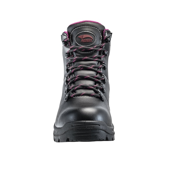Avenger Safety Footwear Women's Soft Toe MID Work Boot, Black, 6, Wide, A8674 - A8674-6W