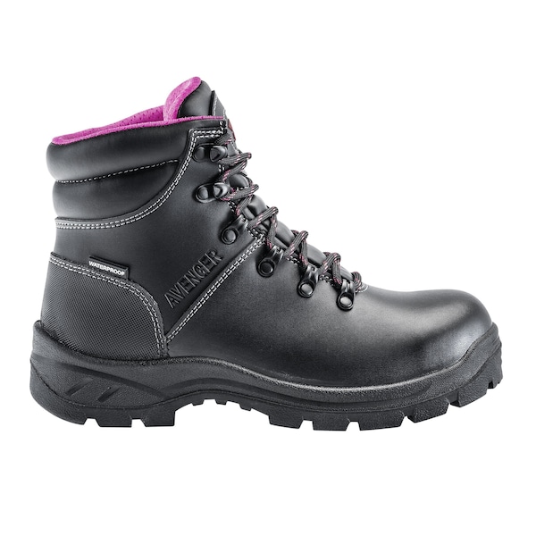 Avenger Safety Footwear Women's Soft Toe MID Work Boot, Black, 6, Wide, A8674 - A8674-6W