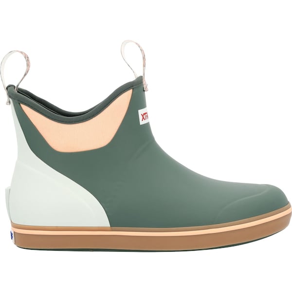 Xtratuf Women's Ankle Deck Boot, 7 M, Leather, 6 in H, Garden Green - XWAB308