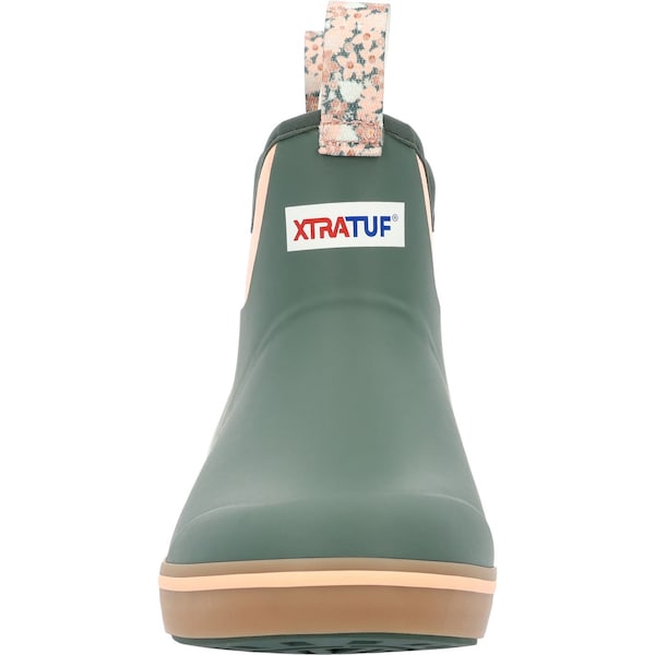 Xtratuf Women's Ankle Deck Boot, 7 M, Leather, 6 in H, Garden Green - XWAB308