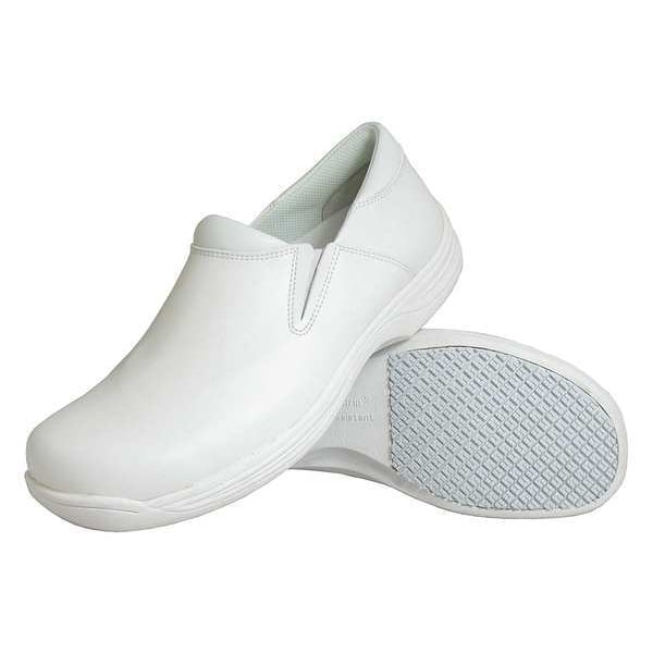 Genuine Grip 4705, Men's Loafer Shoe, 12 Wide, Leather, 4 in Height, White - 4705-12W