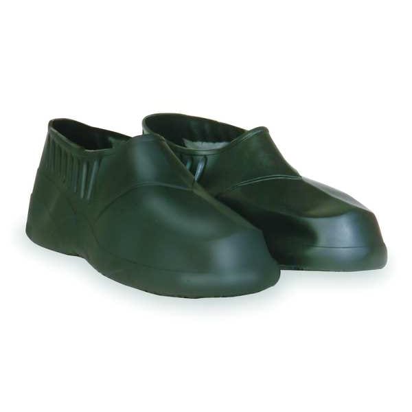 Zoro Select Overshoes, Plain Toe, PVC/Vinyl, 5 in Height, Slip On, Chevron Sole, Black, L (Formerly Talon Trax) - 3XE84