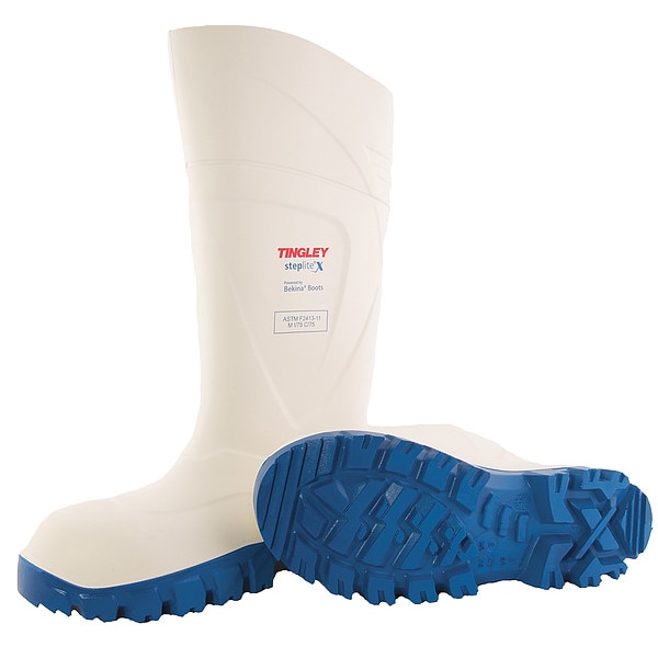 Tingley Unisex Tall Rubber Boots, 9 Plain Toe, 15 in H, Blue/White, 77258 - 77258.09