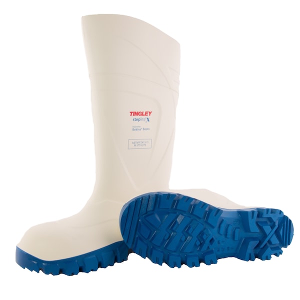 Tingley Unisex Tall Rubber Boots, 9 Plain Toe, 15 in H, Blue/White, 77258 - 77258.09