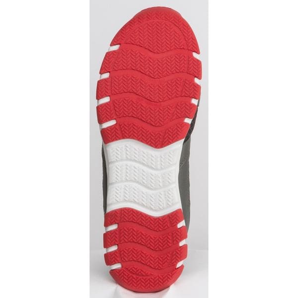Reebok Men's Athletic Shoe, Steel Toe, Leather, Microfiber Upper, Rubber Outsole, Lace Up, Gray/Red, 14 W - RB4005