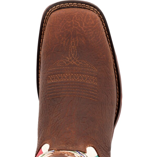 Durango Men's Mexico Flag Western Boot, 9.5 W, Steel Toe, 11 in H, Sandy Brown, DDB0431 - DDB0431