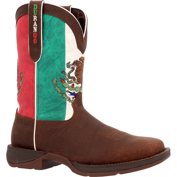 Durango Men's Mexico Flag Western Boot, 9.5 W, Steel Toe, 11 in H, Sandy Brown, DDB0431 - DDB0431