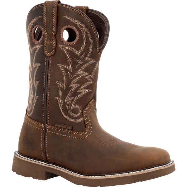 Georgia Core 37, Men's Work Boot, 9.5 W, Leather, 11 in Height, Brown - GB00691