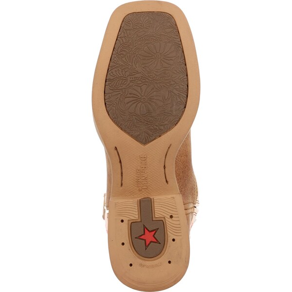 Durango Women's Western Boot, 6.5 M, 10 in H, Honey Tan and Metallic Peach - DRD0482