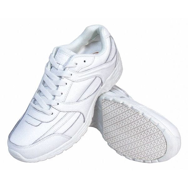 Genuine Grip Men's Men's Jogger Shoe, 8 M, Leather, White - 1015-8M