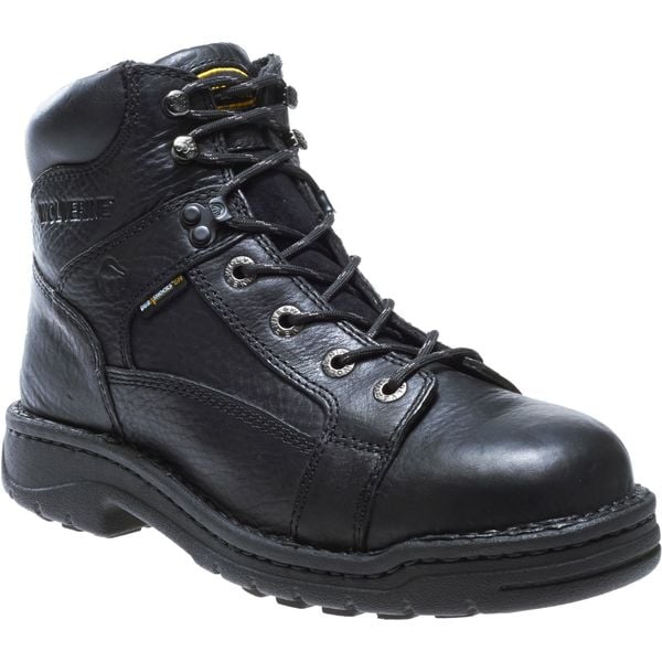 Wolverine Men's 6-Inch Work Boot, 11 1/2 XW, Steel Toe, 6 in H, Black, 4421 - W04421