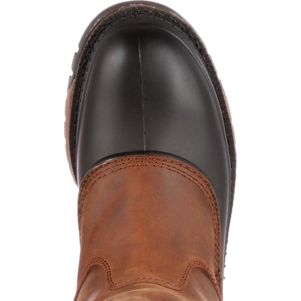 Georgia Boot Men's Waterproof Wellington, 10 M, Steel Toe, 11 in H, Brown, G5594 - G5594