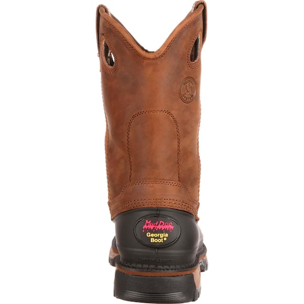 Georgia Boot Men's Waterproof Wellington, 10 M, Steel Toe, 11 in H, Brown, G5594 - G5594