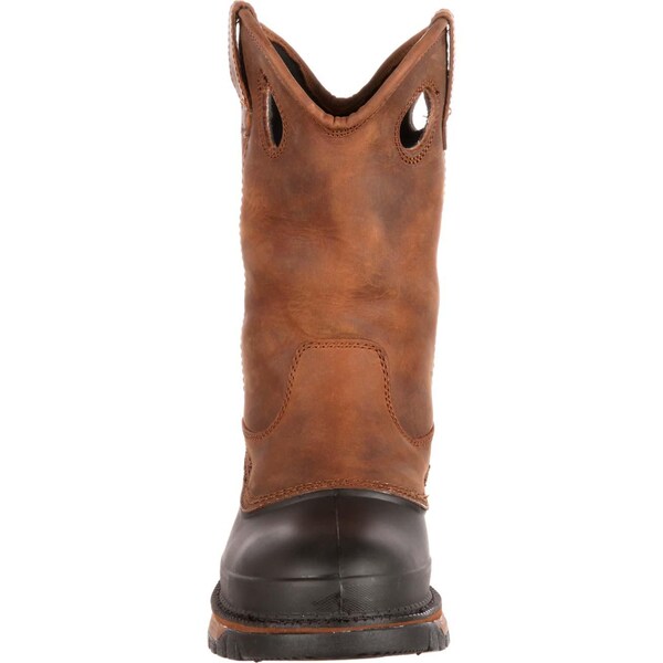 Georgia Boot Men's Waterproof Wellington, 10 M, Steel Toe, 11 in H, Brown, G5594 - G5594