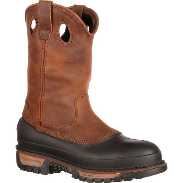 Georgia Boot Men's Waterproof Wellington, 10 M, Steel Toe, 11 in H, Brown, G5594 - G5594