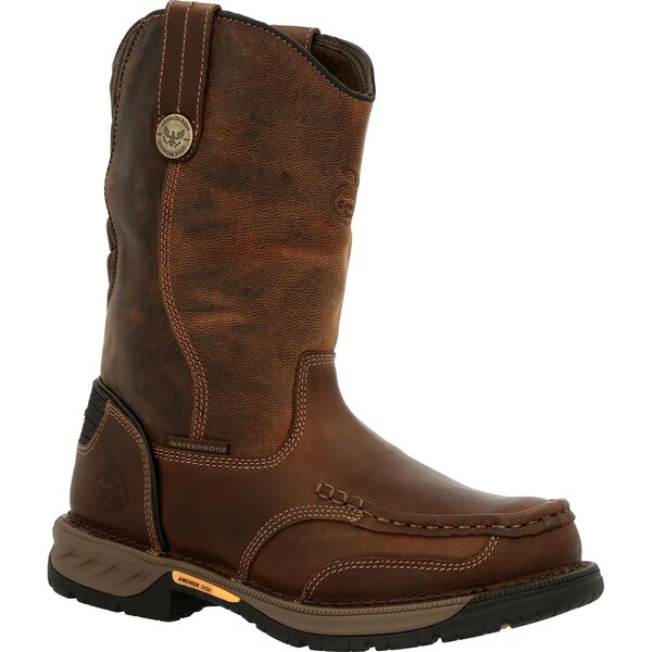 Georgia Boot Athens 360, Waterproof Pull-On Work Boot, 11 W, 11 in Height, Brown - GB00441  W  110