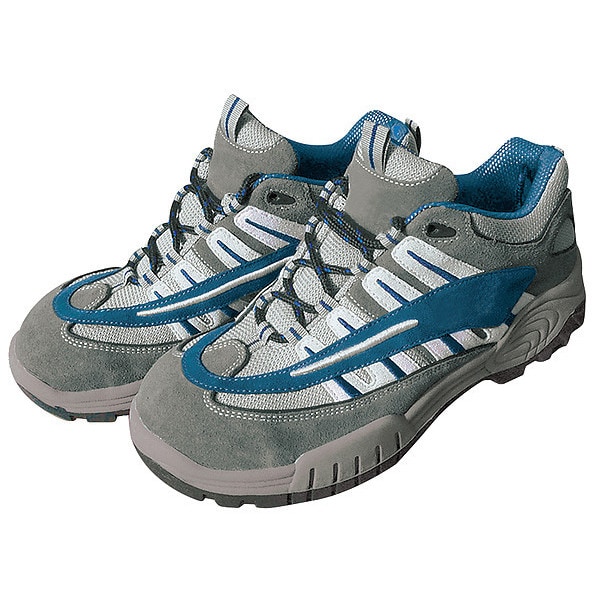 Zoro Select Men's Athletic Shoe, Steel Toe, Leather, Mesh Upper, Rubber Outsole, Lace Up, Blue/Gray, 10 1/2 M - 1VT60