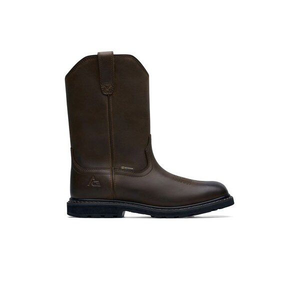 Shoes For Crews Men's Nano Composite Toe Western Work Boot, Brown, 7.5, Medium, 72109 - 72109