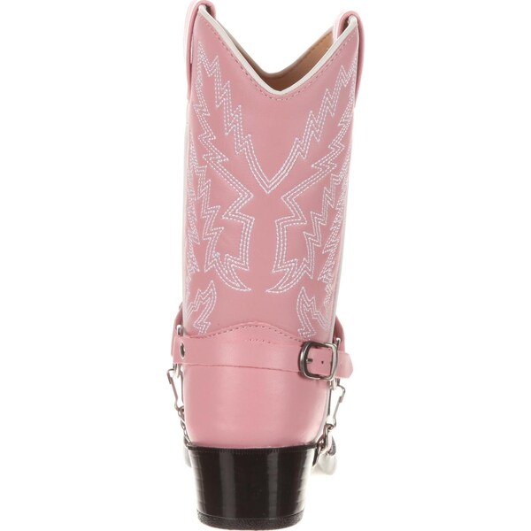 Durango Kids Western Boot, 9.5 D, Leather, 8 in H, Pink Bling - BT568