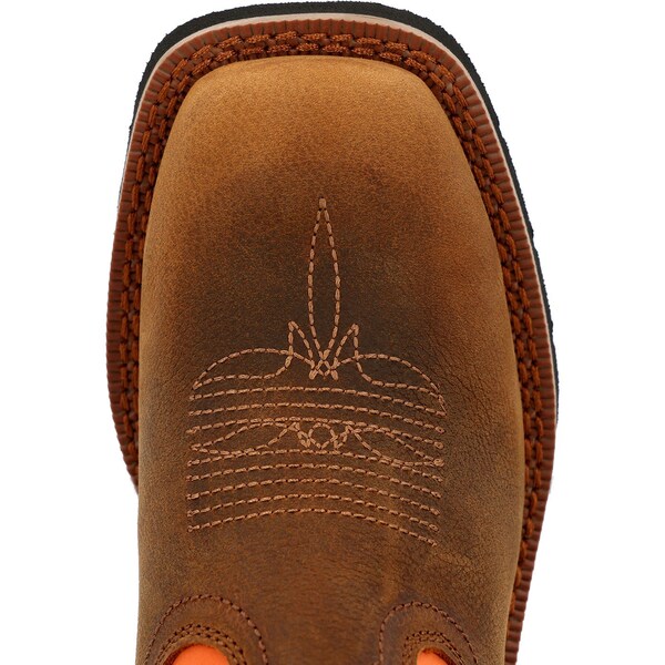 Rocky Youth Western Boot, 8.5 M, 8 in H, Brown and Orange - RKW0463C